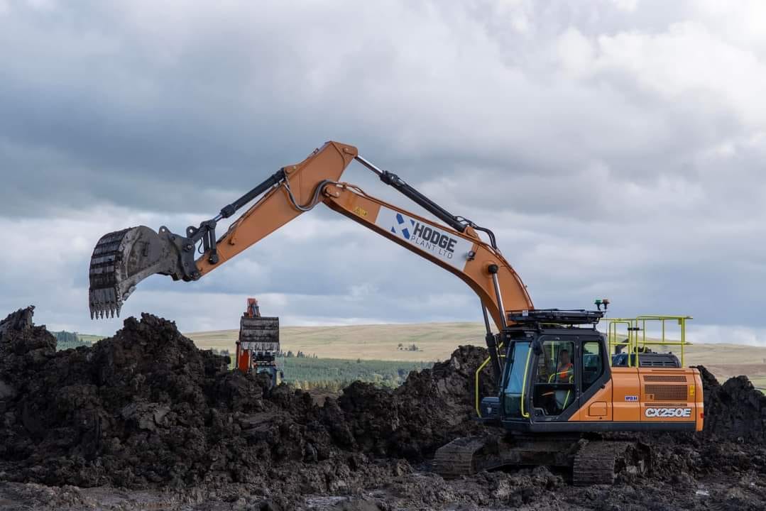 Excavator earthworks operation